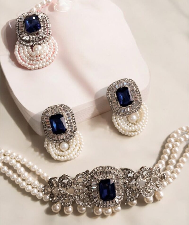 Zahra choker set blue