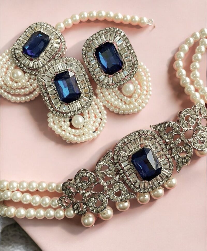 Zahra choker set blue