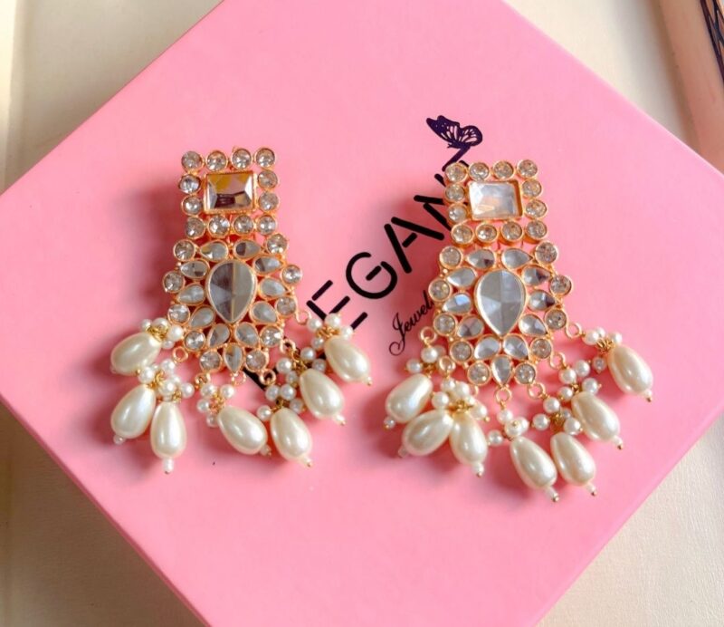 White earrings