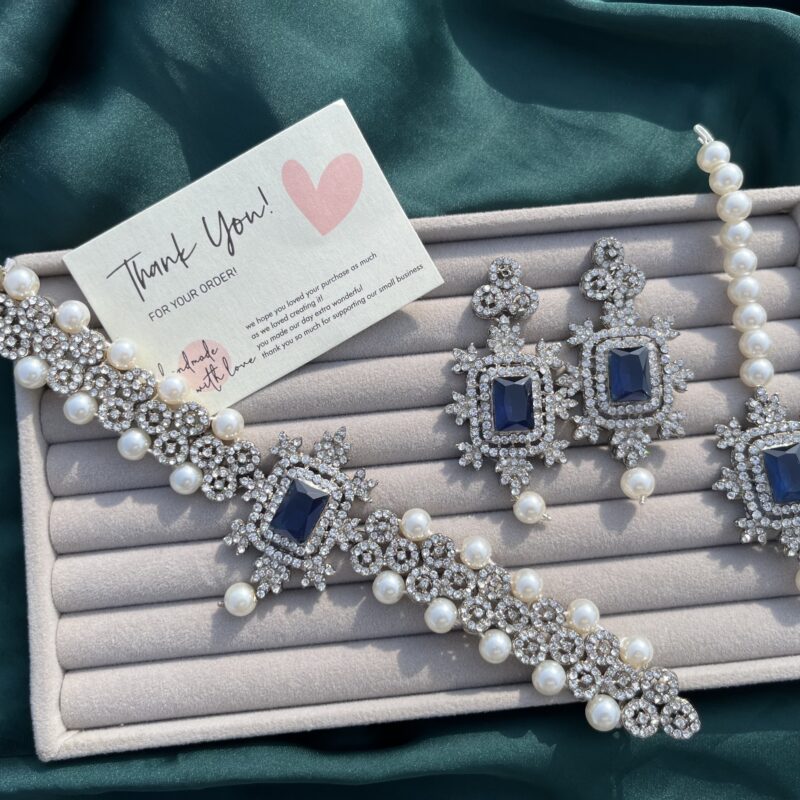 Shibra choker set blue