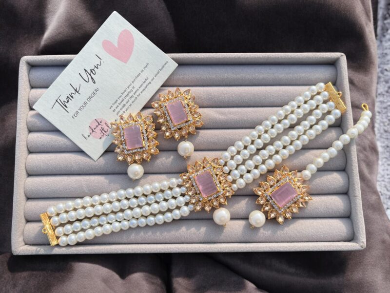 Amal choker set pink