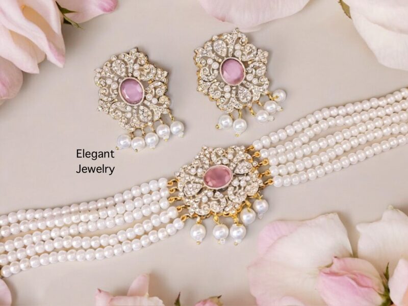 Sadaf choker set pink