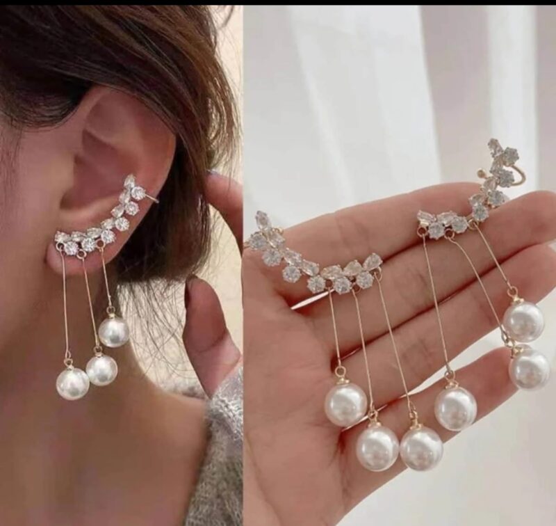 Drop pearl earcuff