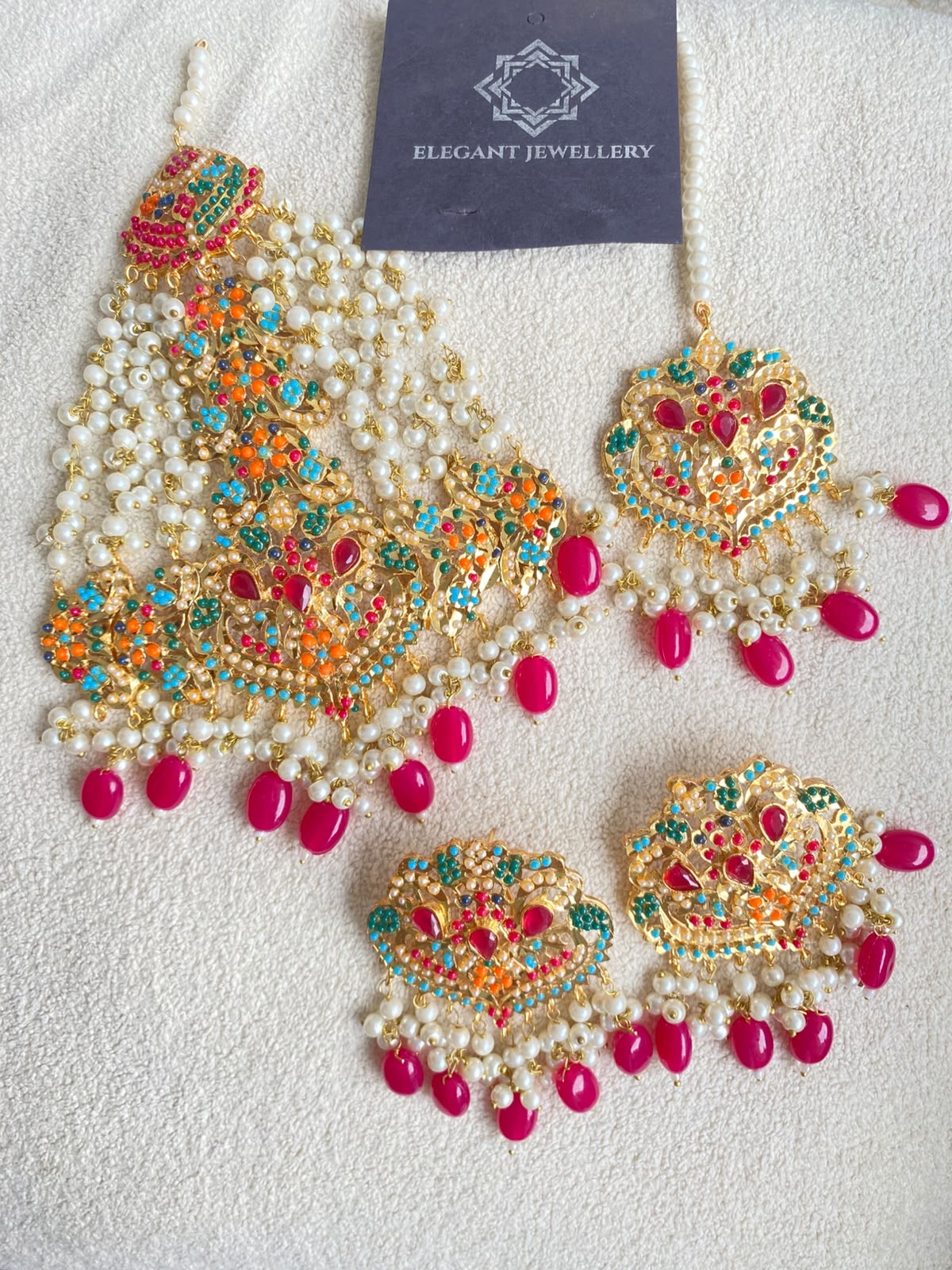 Multicolor Choker Jhumka set