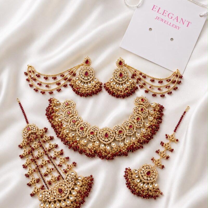 Maroon Bridal Choker set