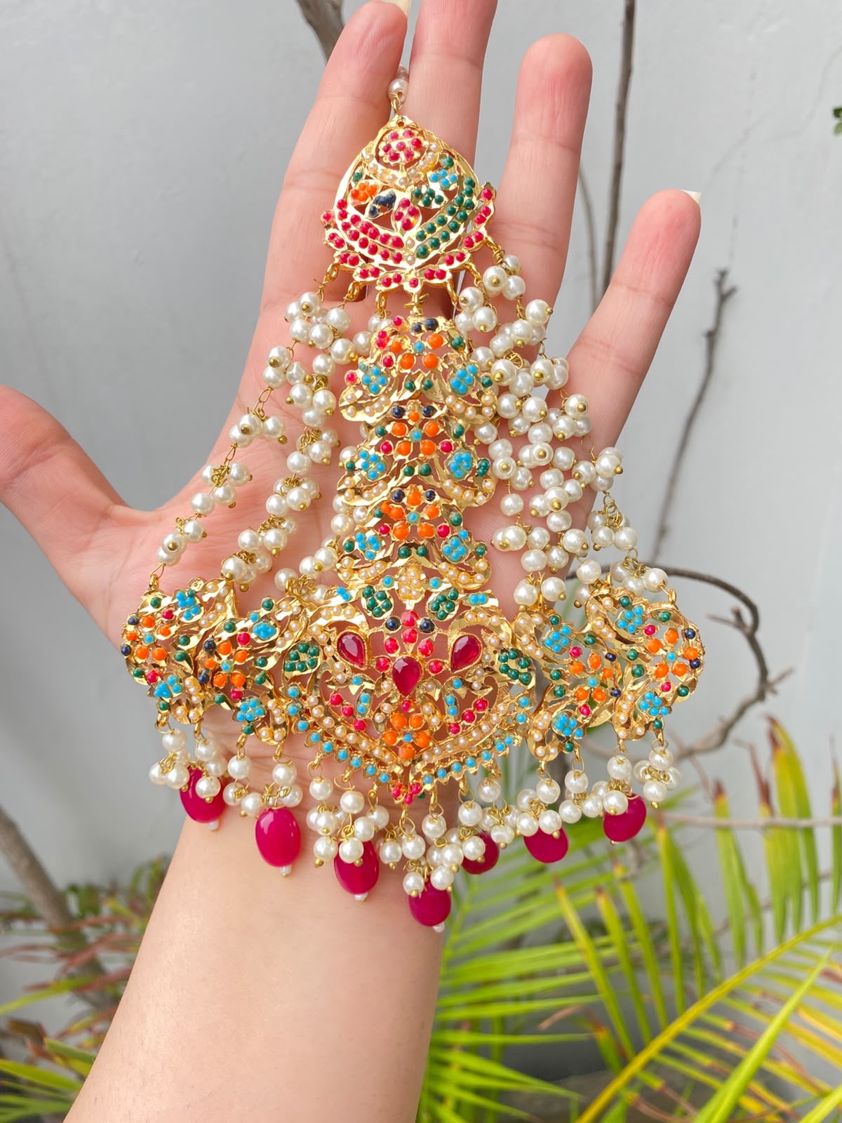Multicolor Choker Jhumka set