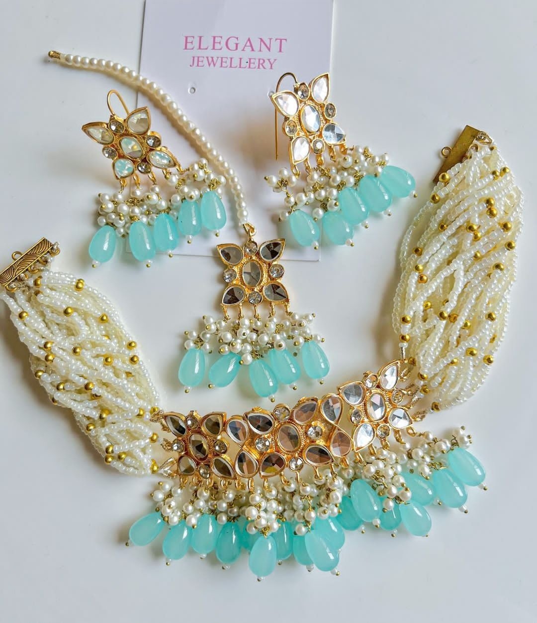 Minal choker aqua