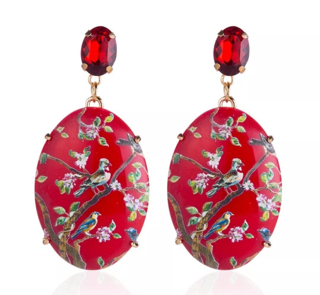 Red nested earring