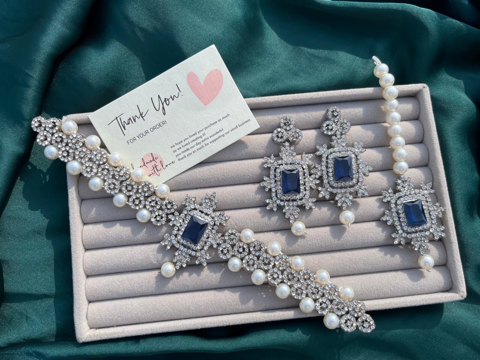 Shibra choker set blue