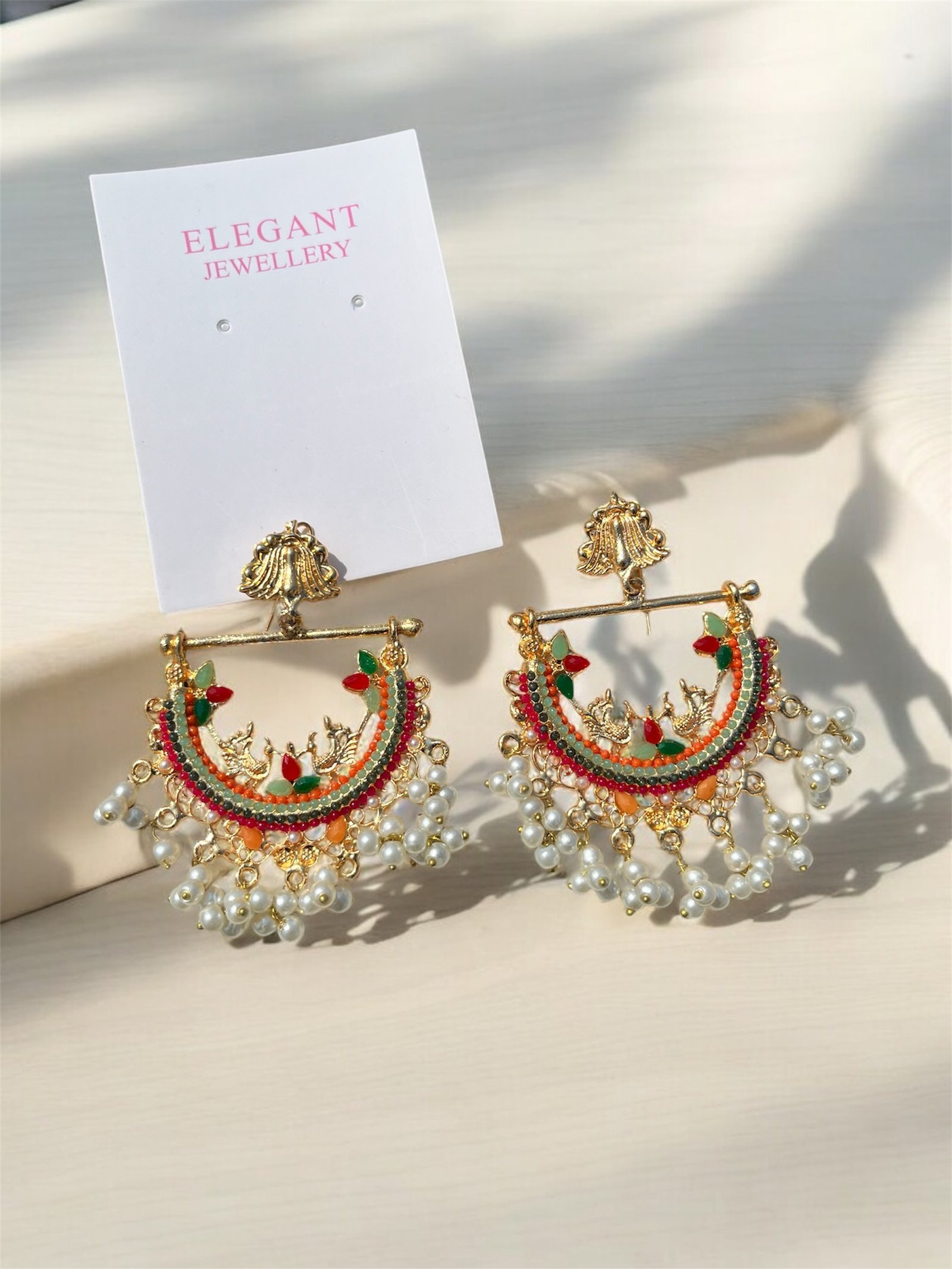 Peacock earrings