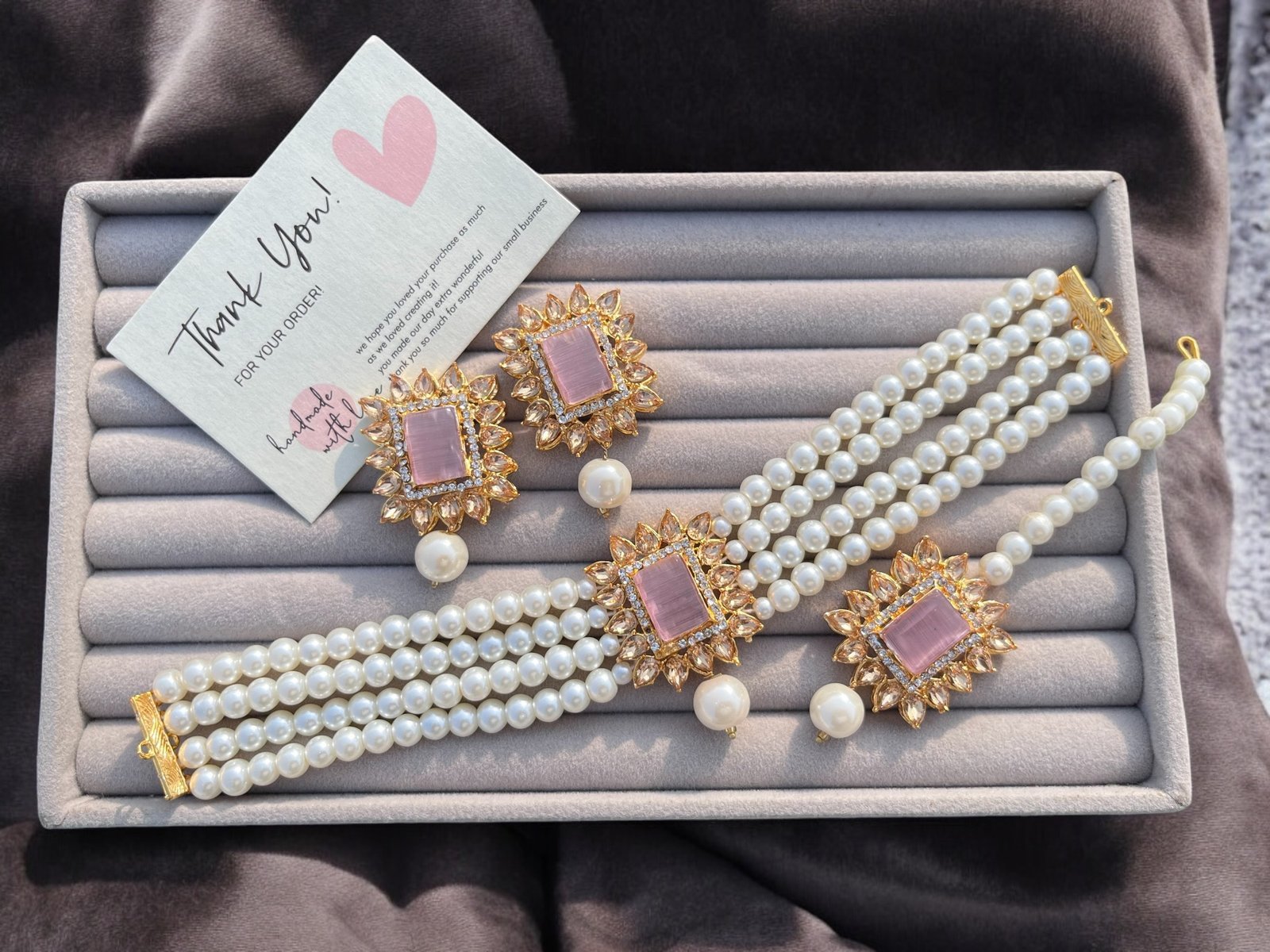 Amal choker set pink