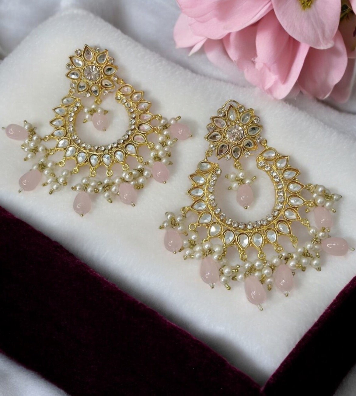Pink chaand bali