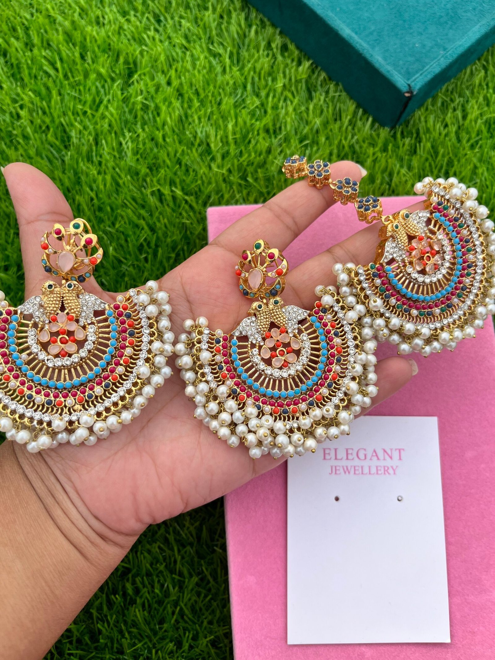 Peacock earring tikka