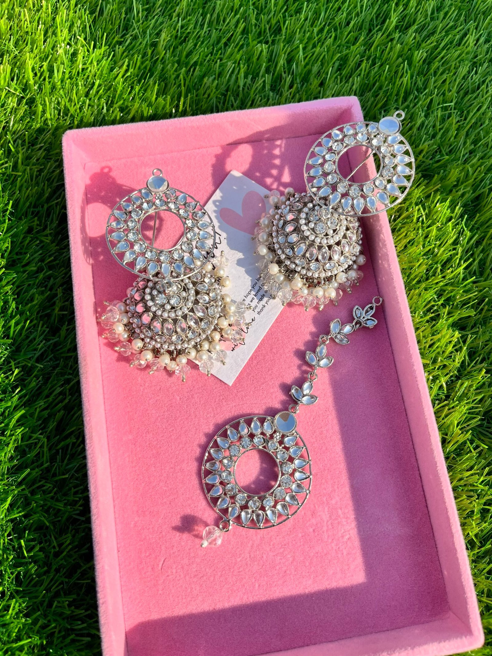 Bhoomi Jhumkas with tikka