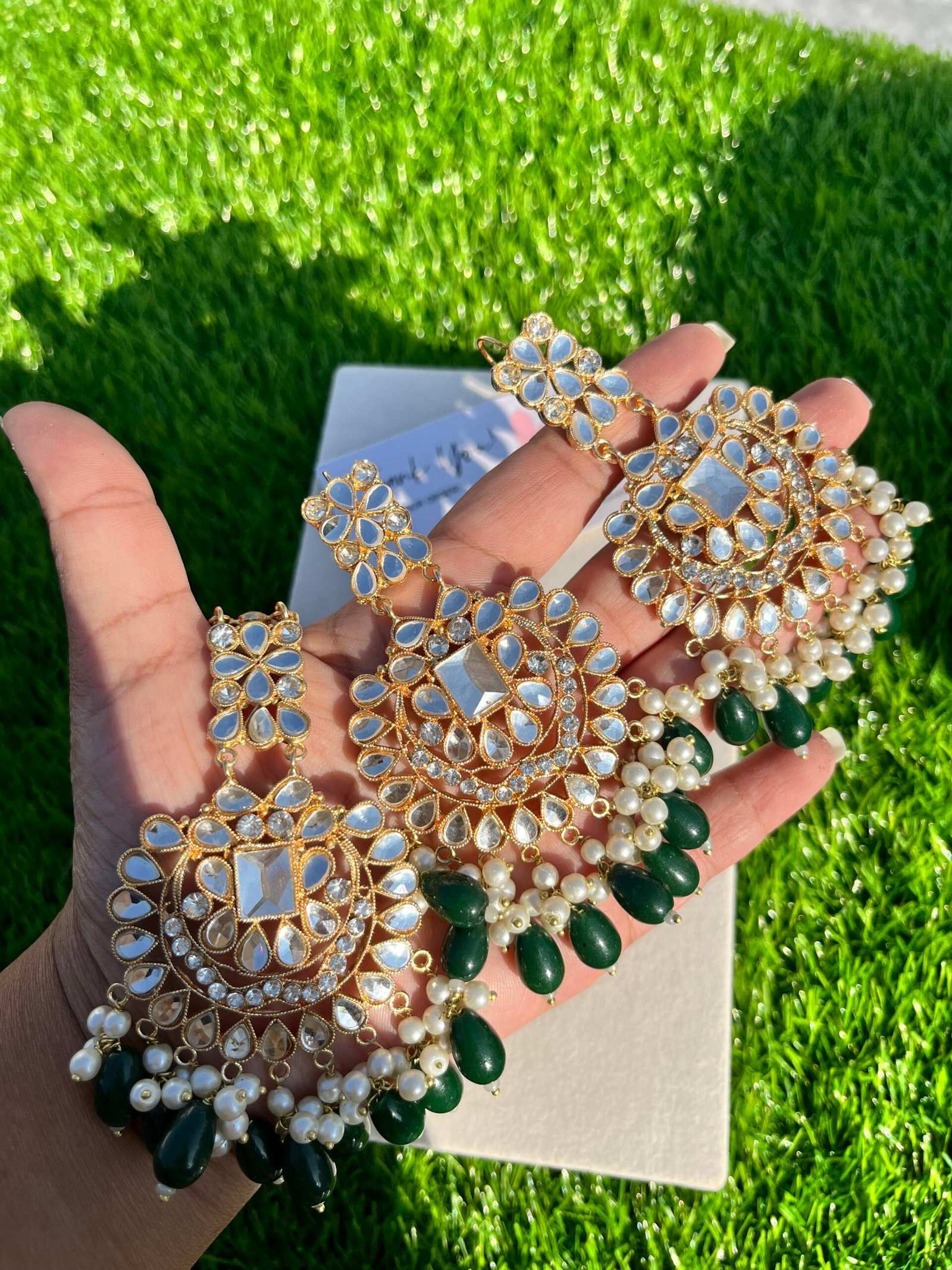 Neelum earring tikka green