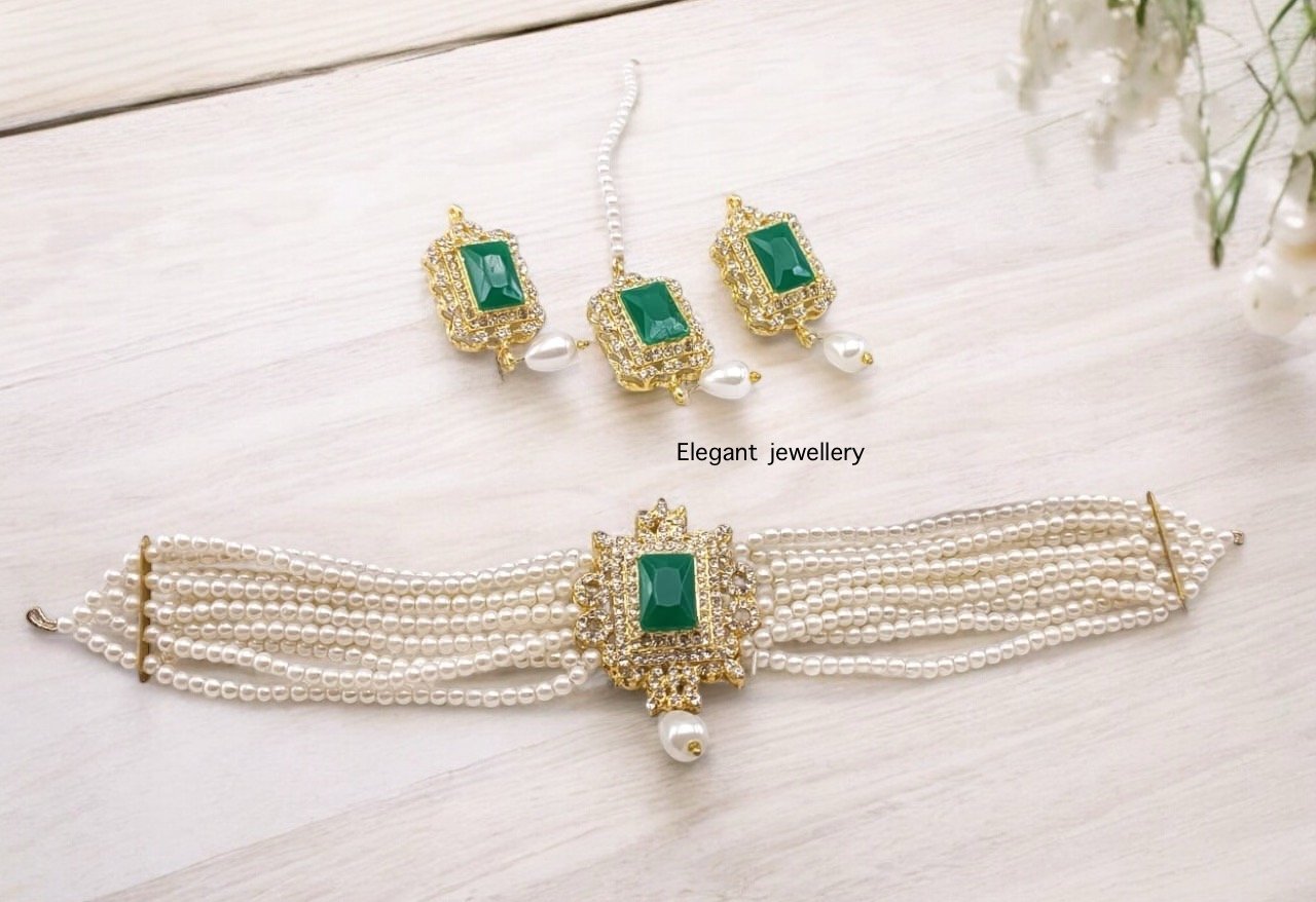 Nagin choker set green