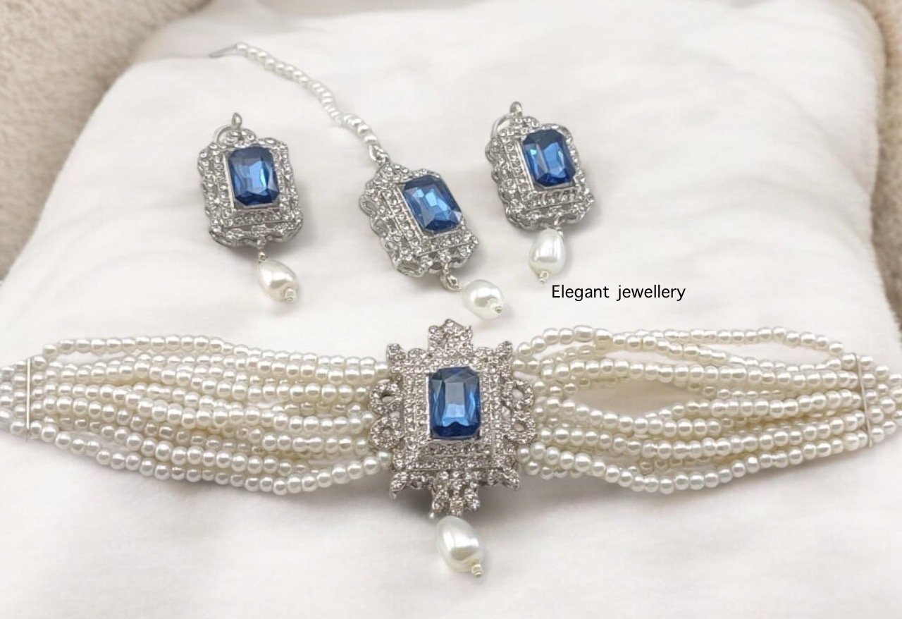 Nagin choker set blue
