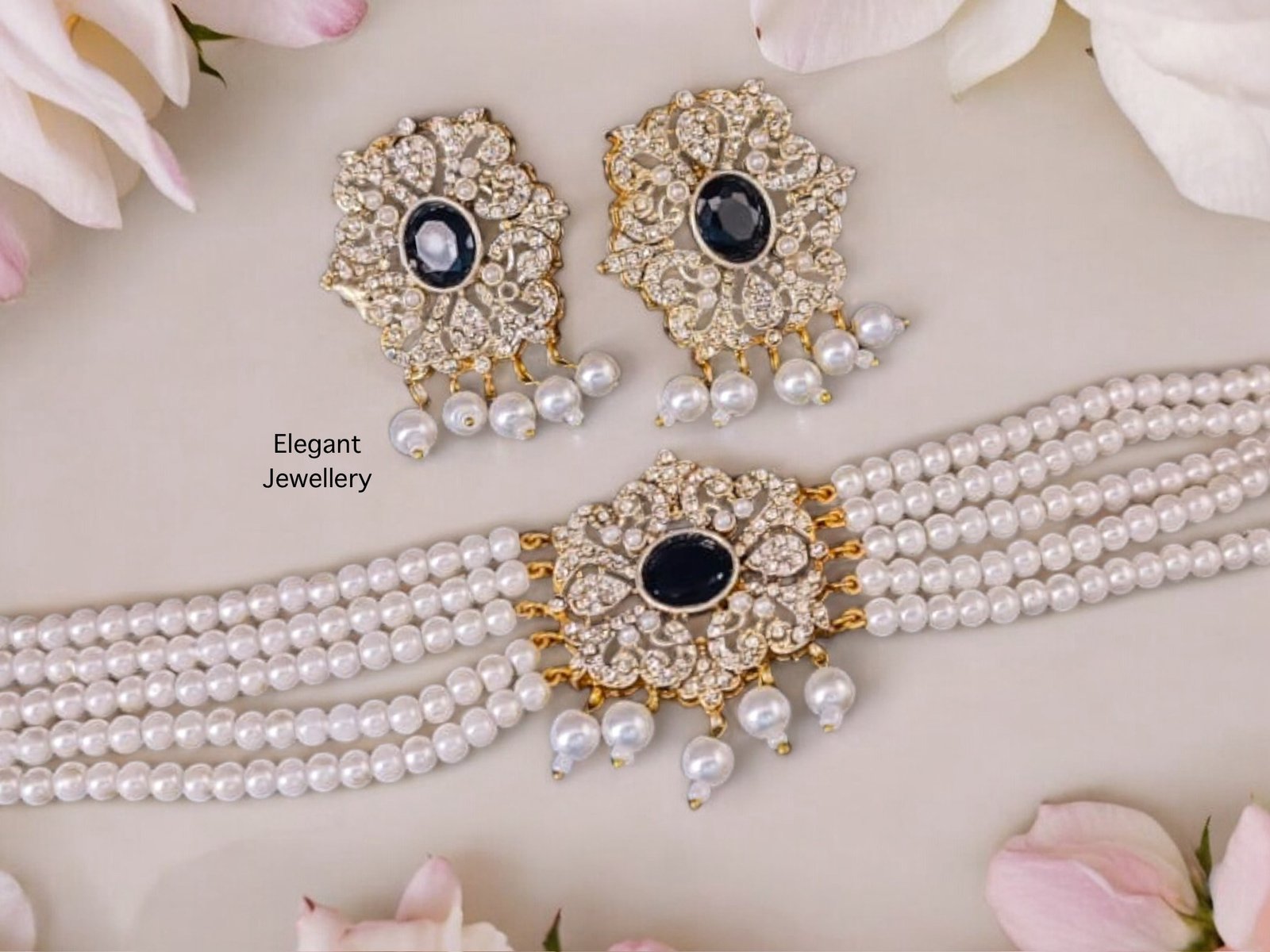 Sadaf choker set black