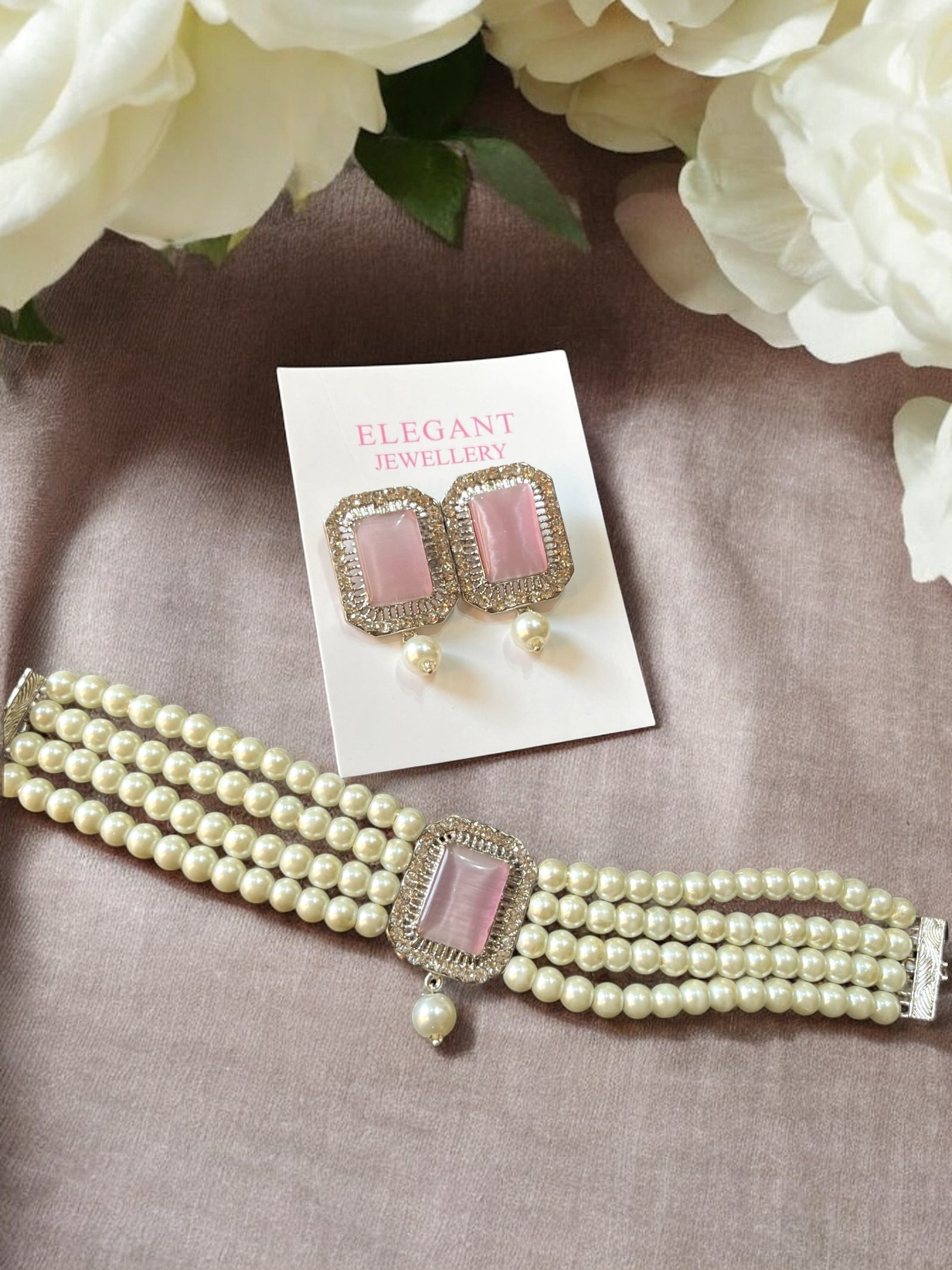 Lucy choker set pink