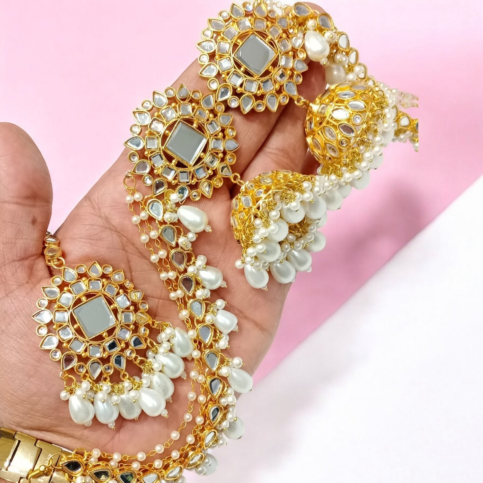 KUNDAN JHUMKA SET