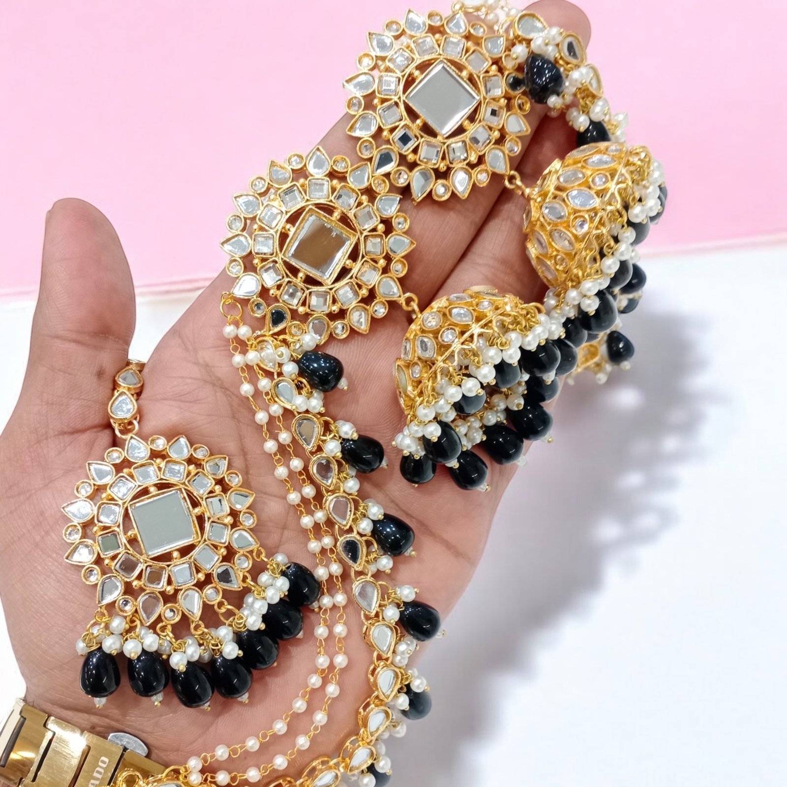 KUNDAN JHUMKA SET