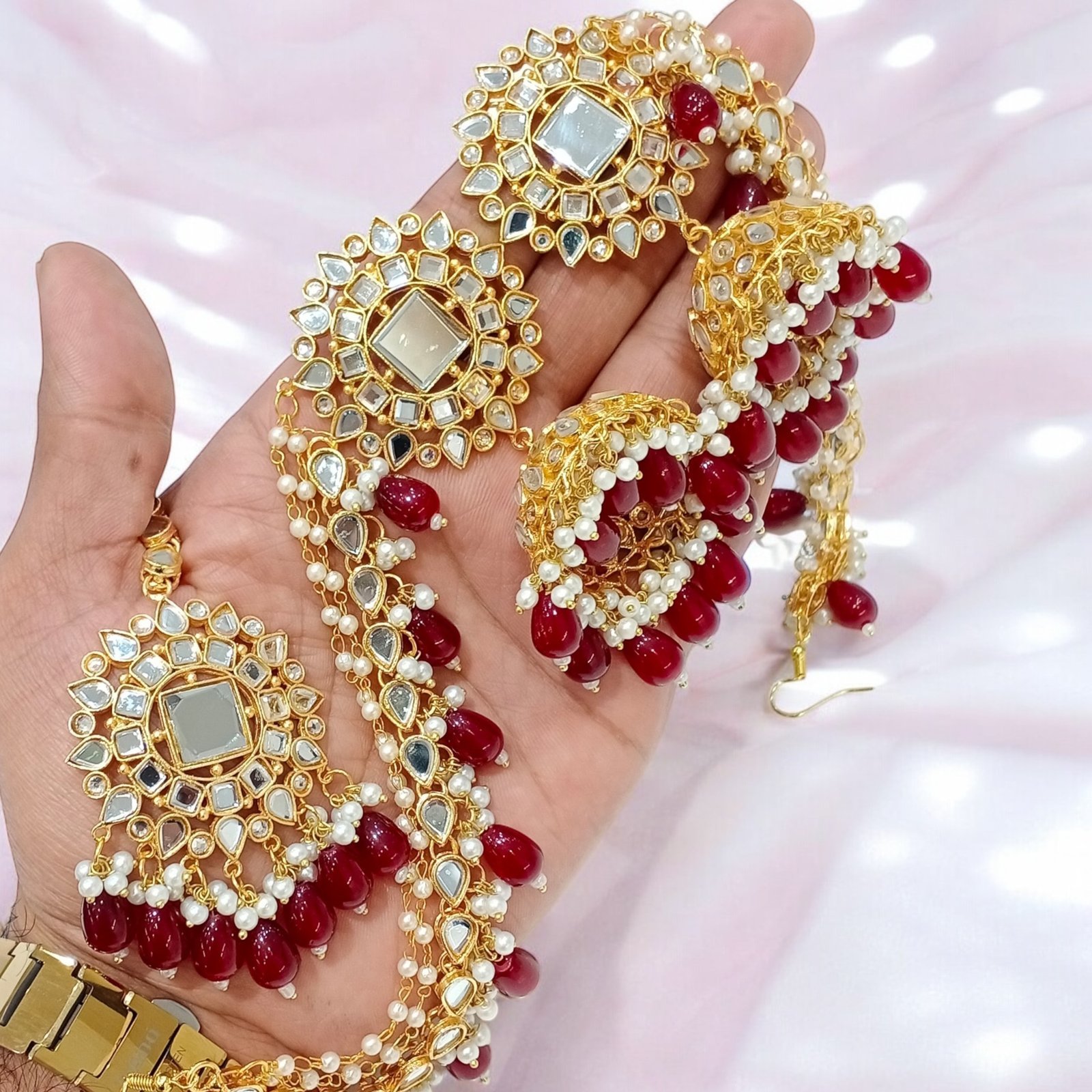 KUNDAN JHUMKA SET