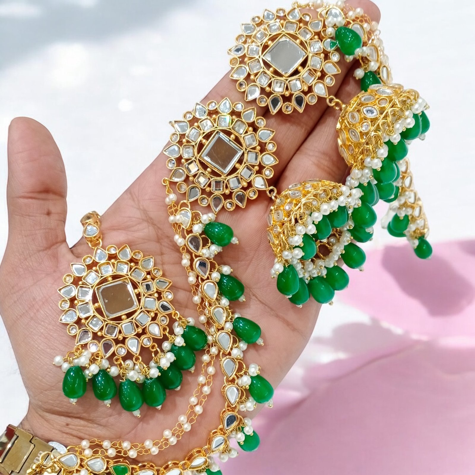 KUNDAN JHUMKA SET