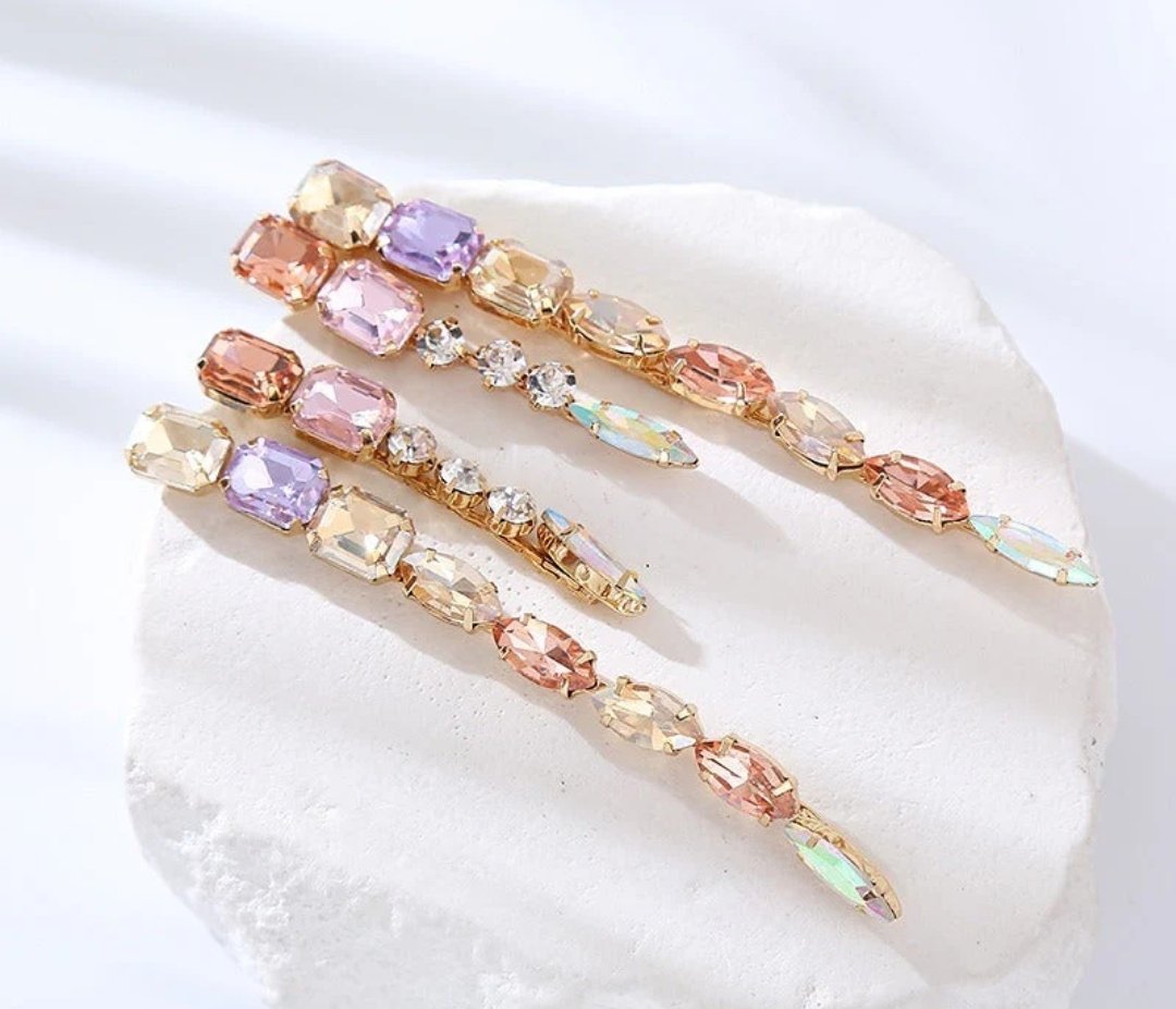 Glass diamond earrings